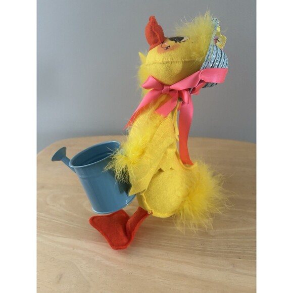 Lot of 3 Annalee Easter Spring Dolls Ducks Mouse Bonnet Straw Hat Watering Can - Picture 4 of 16
